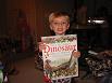 A boy and his dino-book.